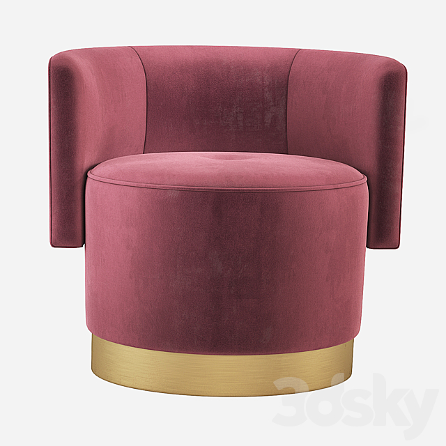 Baxter ANAIS Armchair 3DS Max Model - thumbnail 2