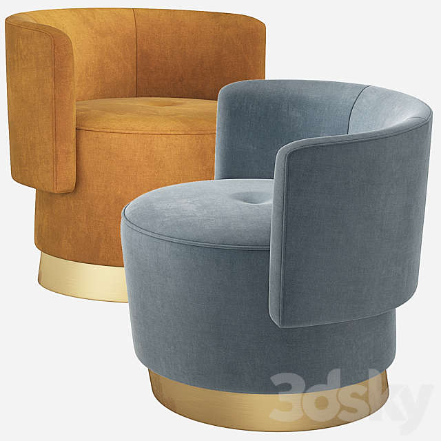 Baxter ANAIS Armchair 3DS Max Model - thumbnail 3