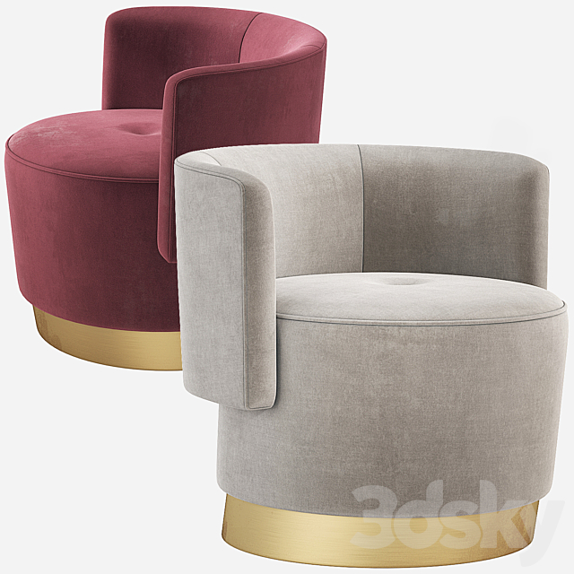 Baxter ANAIS Armchair 3DS Max Model - thumbnail 5