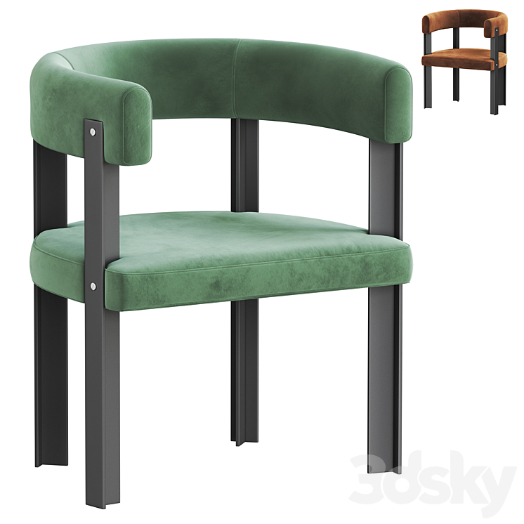 Baxter t chair 3DS Max Model - thumbnail 1