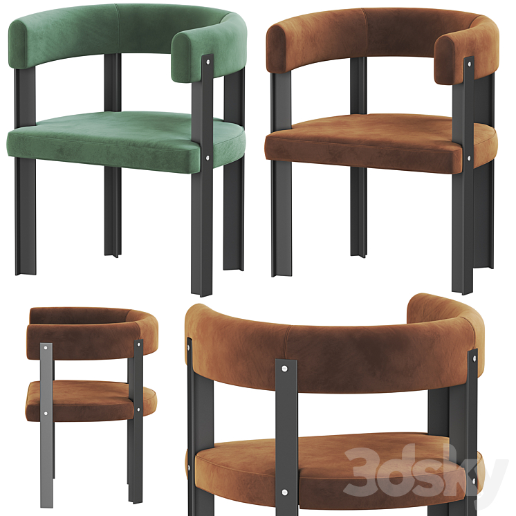 Baxter t chair 3DS Max Model - thumbnail 2