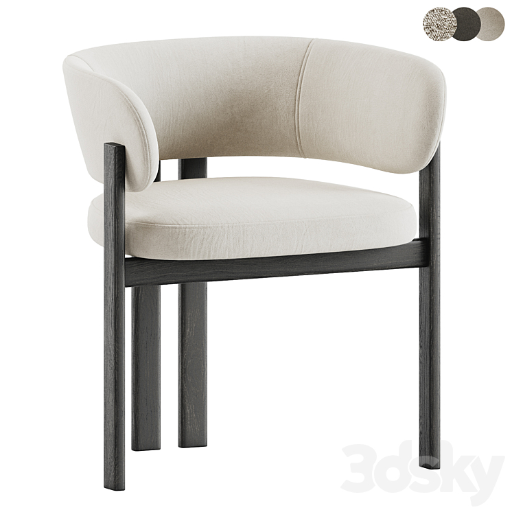 Bay Dining Armchair 3DS Max Model - thumbnail 2