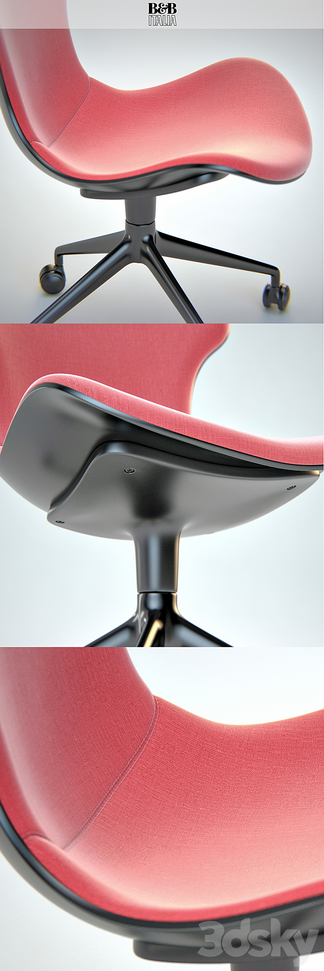 B&B Italia chair PAPILIO SHELL (SH3 SH4) 3ds Max - thumbnail 3