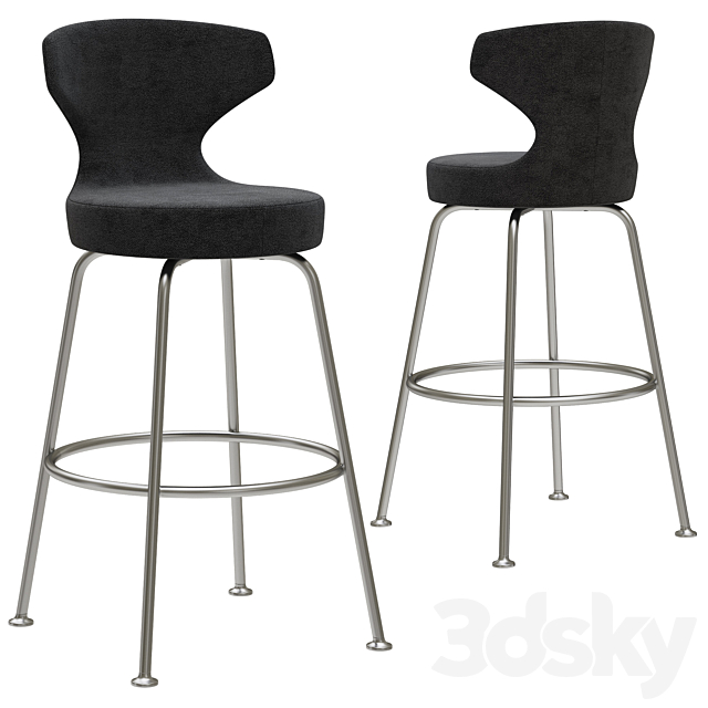 B&B Papilio bar stool 3ds Max - thumbnail 1