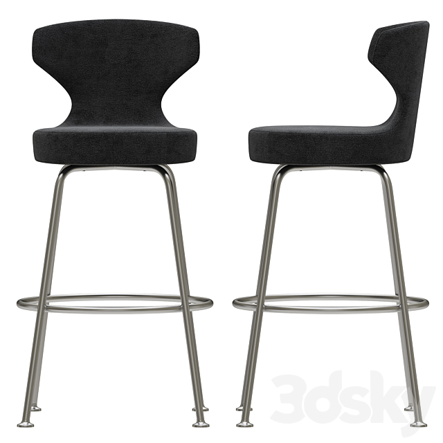 B&B Papilio bar stool 3ds Max - thumbnail 2