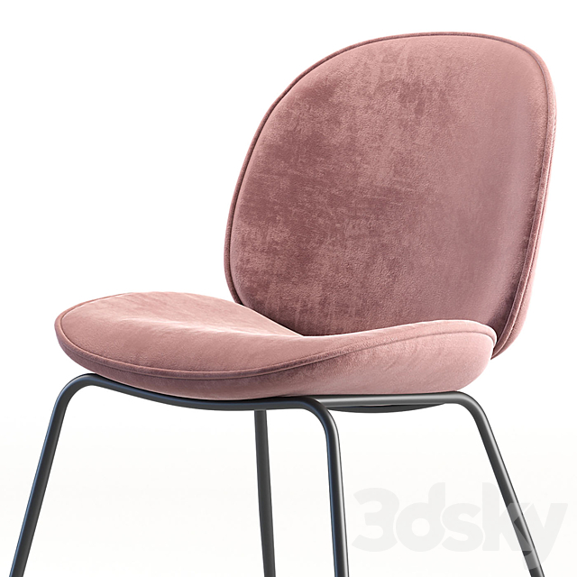 Beetle Dining Chair in GUBI Velvet and Luce 3DS Max Model - thumbnail 2