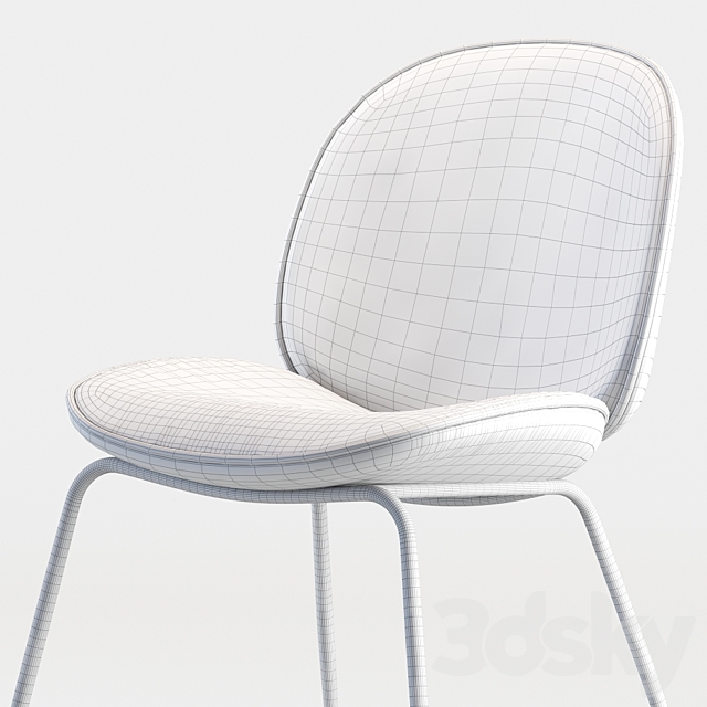 Beetle Dining Chair in GUBI Velvet and Luce 3DS Max Model - thumbnail 3