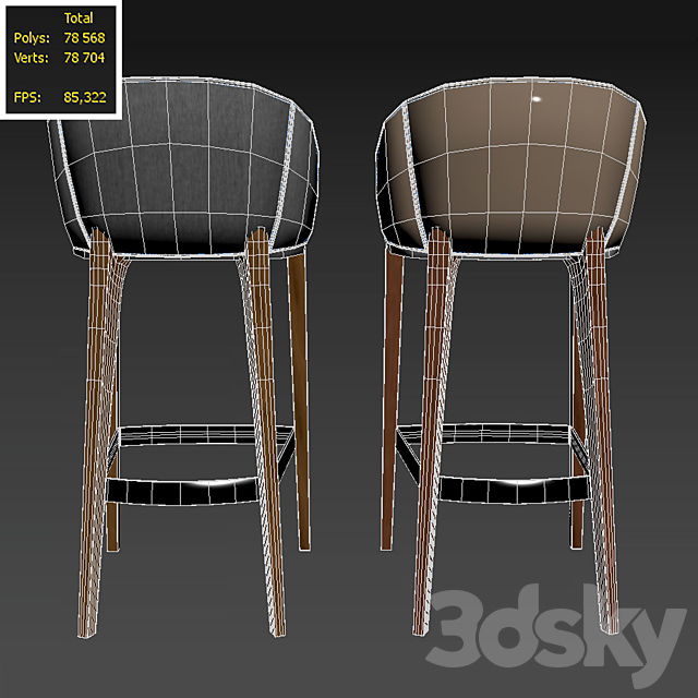 BELLEVUE BARSTOOL 3DSMax File - thumbnail 3