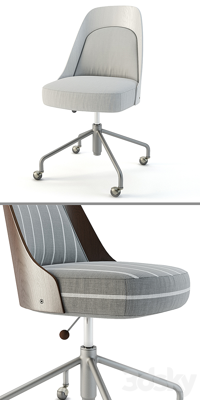 Bentwood Office Chair 3DS Max Model - thumbnail 2