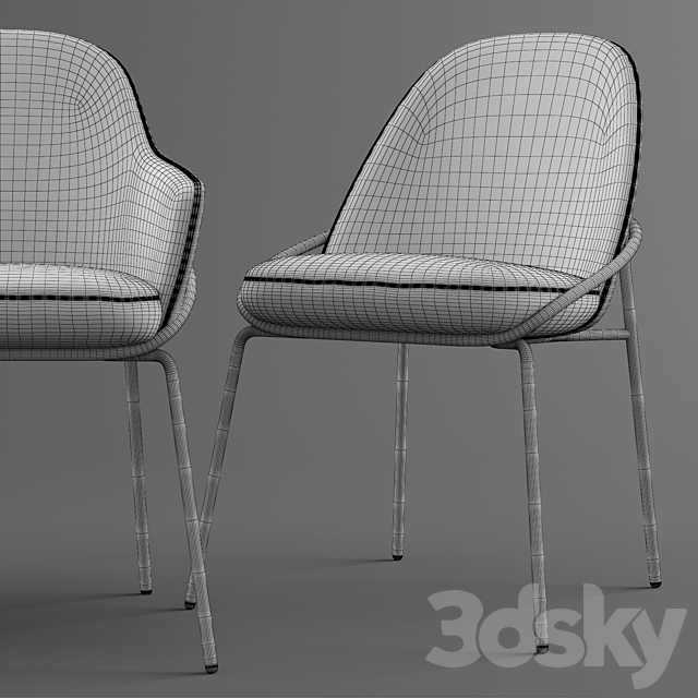 Berto Salotti. Chair JACKIE. 3DSMax File - thumbnail 3