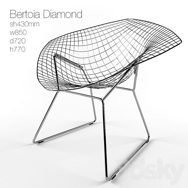 Bertoia Diamond 3ds Max - thumbnail 1