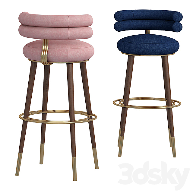 Betsy bar chair 3ds Max - thumbnail 2