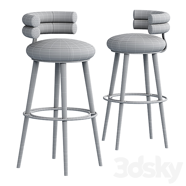 Betsy bar chair 3ds Max - thumbnail 3