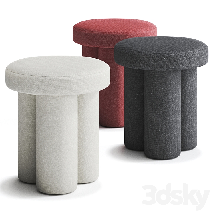 BIG FOOT Fabric stool by 101 Copenhagen 3DS Max Model - thumbnail 3