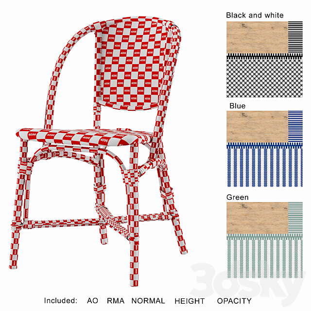 Bistro Chair 3DS Max Model - thumbnail 7