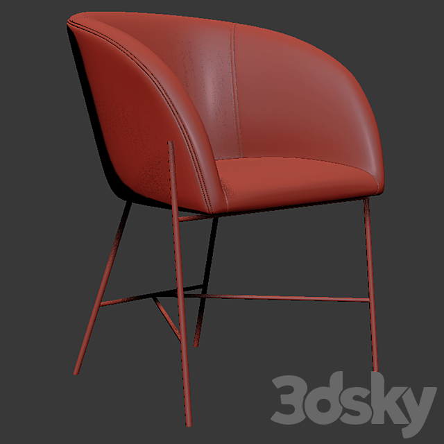 Blaire Dining Chair 3DSMax File - thumbnail 3