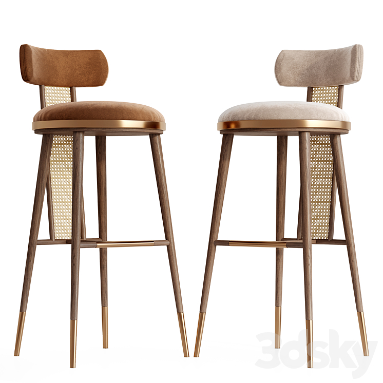 Blakey Bar Chair – Mezzo Collection 3DS Max Model - thumbnail 1