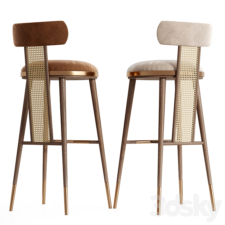 Blakey Bar Chair – Mezzo Collection 3DS Max Model - thumbnail 2