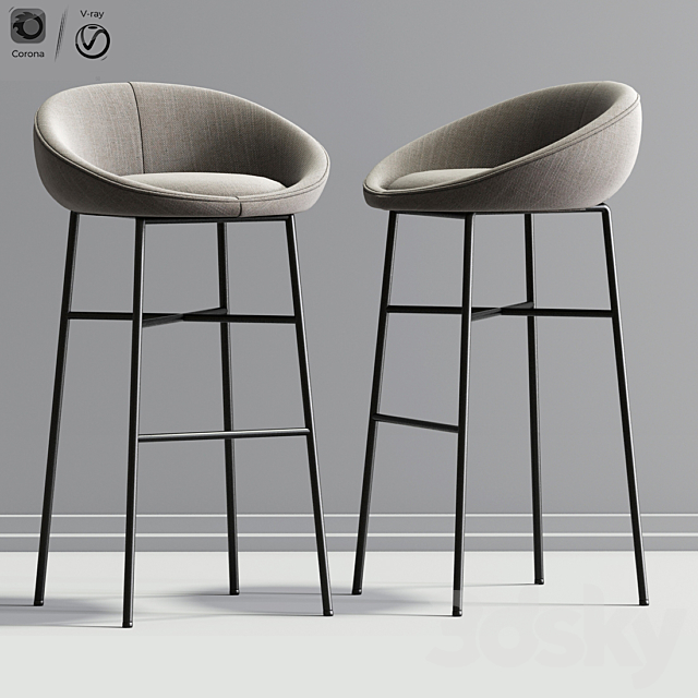 Bloom Bar Stool 3DSMax File - thumbnail 1