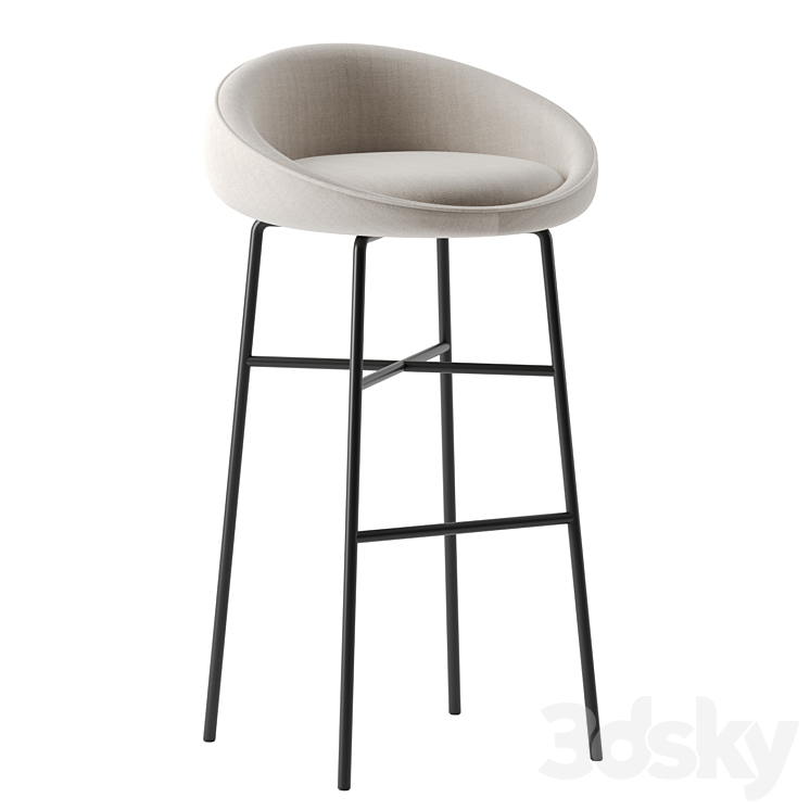 BLOOM BAR STOOL by Parla 3DS Max Model - thumbnail 3