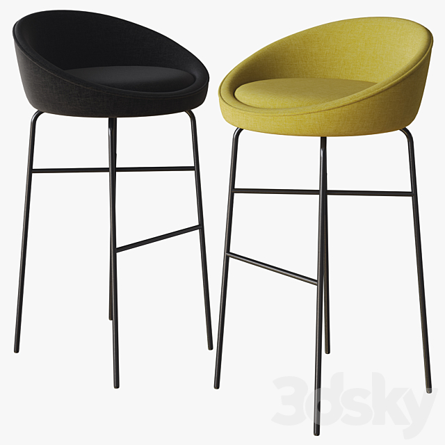 bloom bar stool parla 3DS Max Model - thumbnail 2