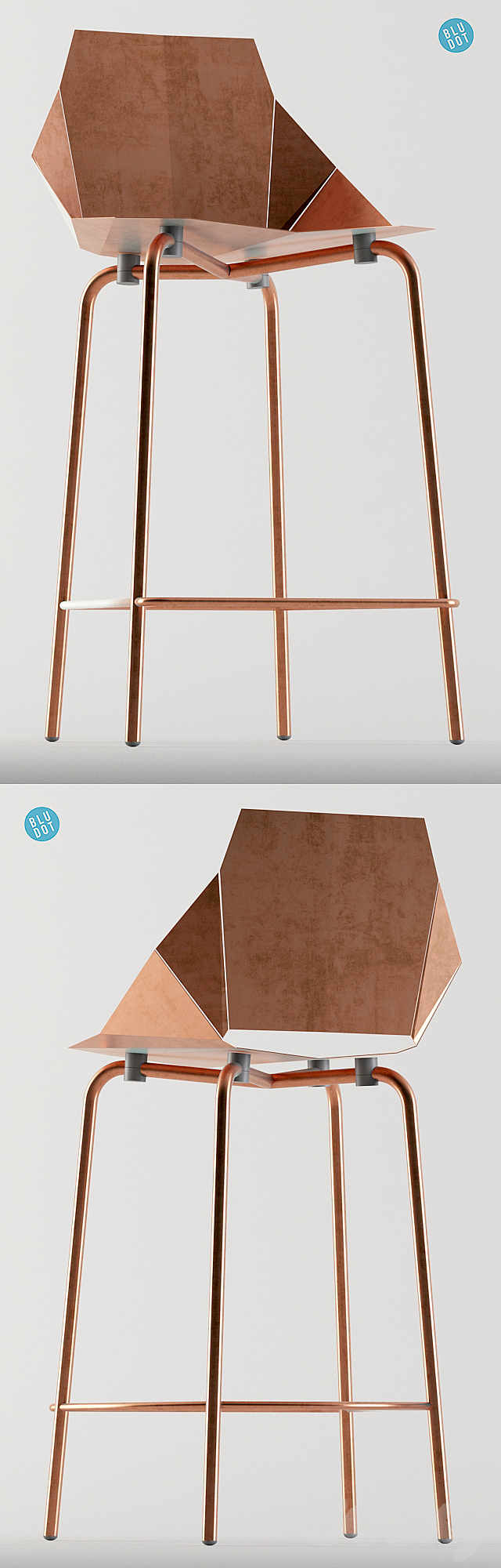 Blu Dot Real Good Copper Stool 3DS Max Model - thumbnail 2