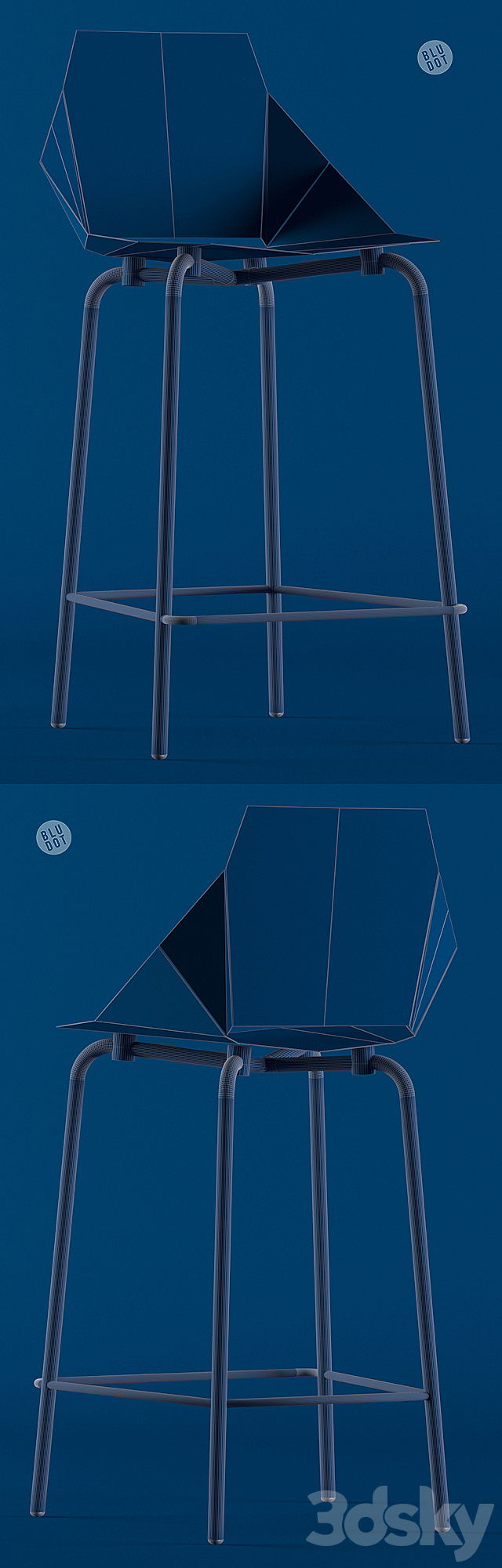 Blu Dot Real Good Copper Stool 3DS Max Model - thumbnail 3