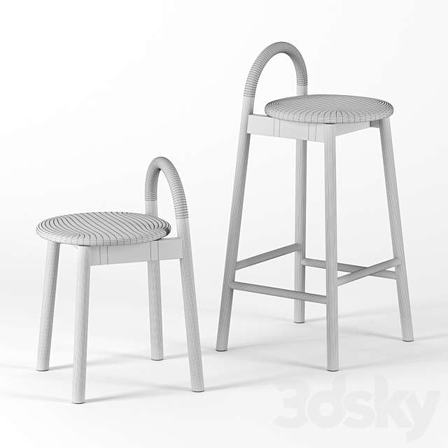 Bobby stools by Designb them 3DSMax File - thumbnail 2