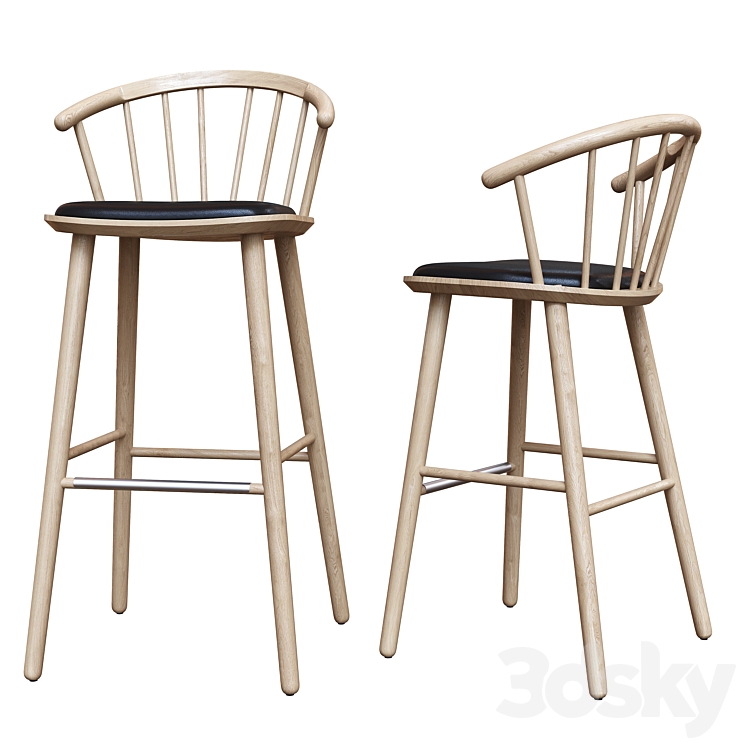 Bolia Sleek Hight Low Barstool 3DS Max Model - thumbnail 1