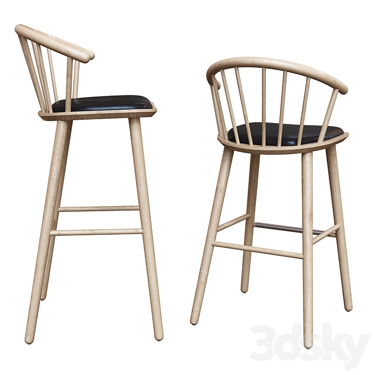 Bolia Sleek Hight Low Barstool 3DS Max Model - thumbnail 2