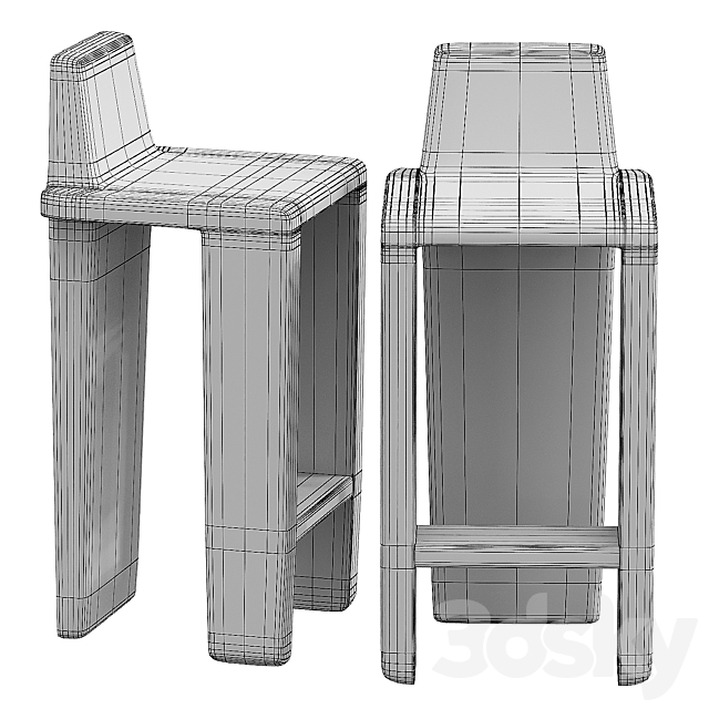 Bone Counter Stool 3DSMax File - thumbnail 4