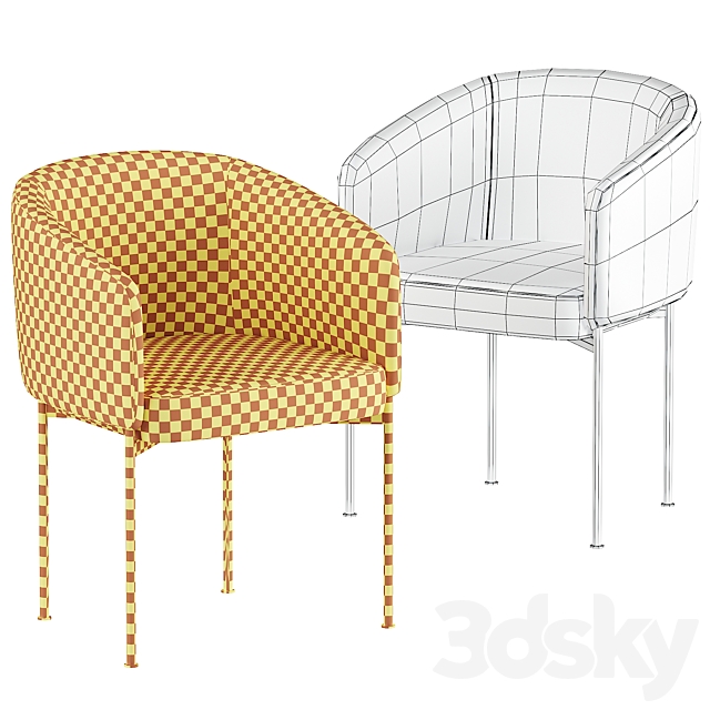 Bonnet dining chair by Adea 3DSMax File - thumbnail 5