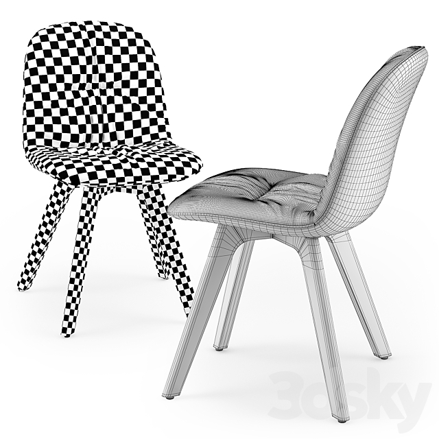 Bontempi chantal wood chair 3DS Max Model - thumbnail 6