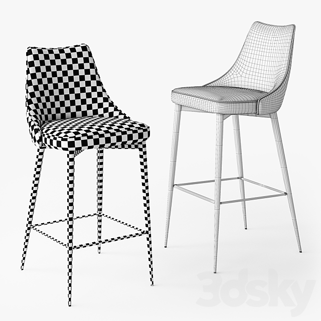 Bontempi clara barstool 3DS Max Model - thumbnail 3