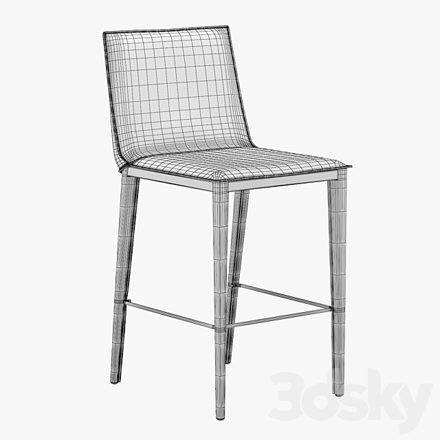 Bottega Counter Stool 3DS Max Model - thumbnail 4