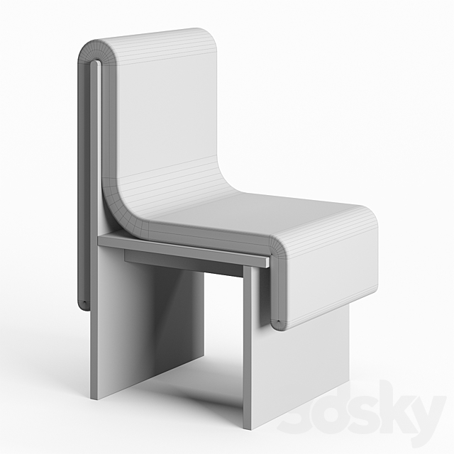 Bower Melt Dining Chair 3DS Max Model - thumbnail 2