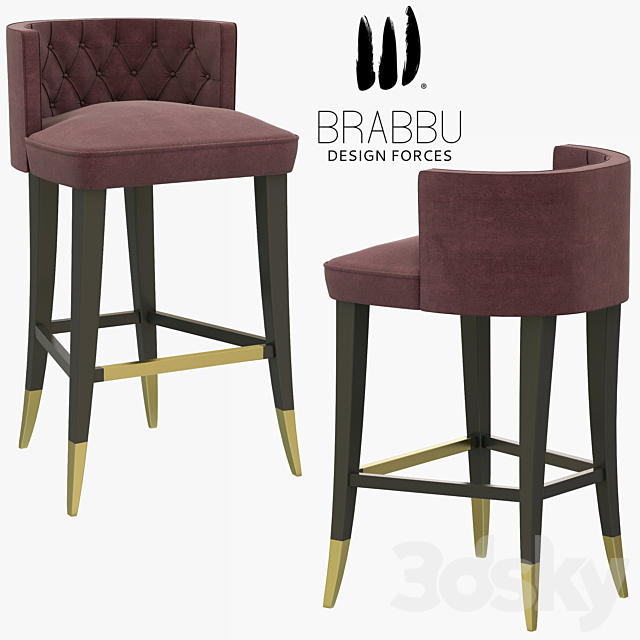 Brabbu Bourbon Counter Stool 3DSMax File - thumbnail 1