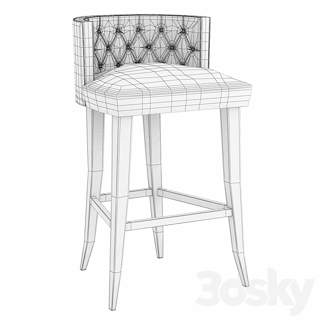 Brabbu Bourbon Counter Stool 3DSMax File - thumbnail 2