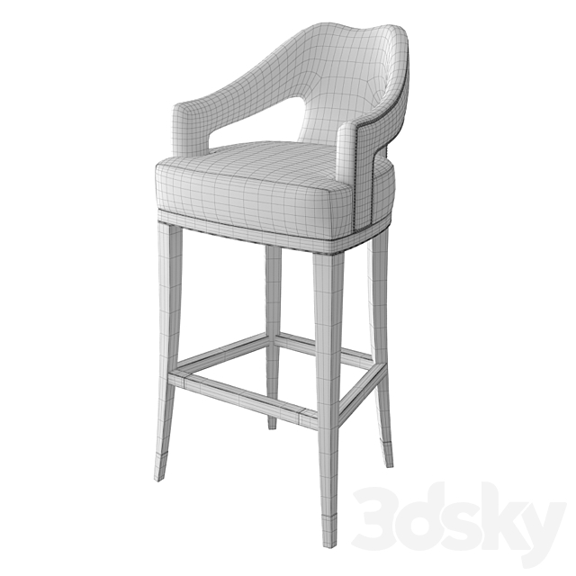 Brabbu №20 Bar chair 3DS Max Model - thumbnail 2