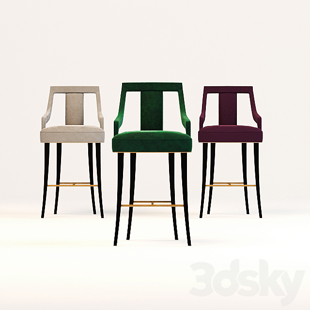 BRABBU | Eanda bar chair 3DS Max Model - thumbnail 2