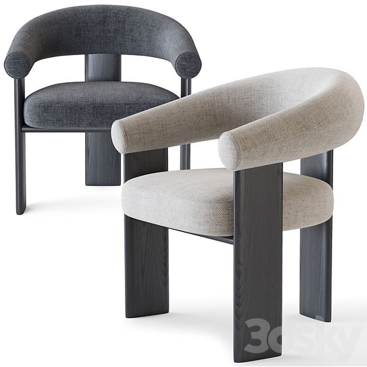 Bracci Chair 3DS Max Model - thumbnail 1