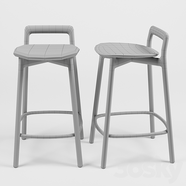 Branca stool 3DS Max Model - thumbnail 3