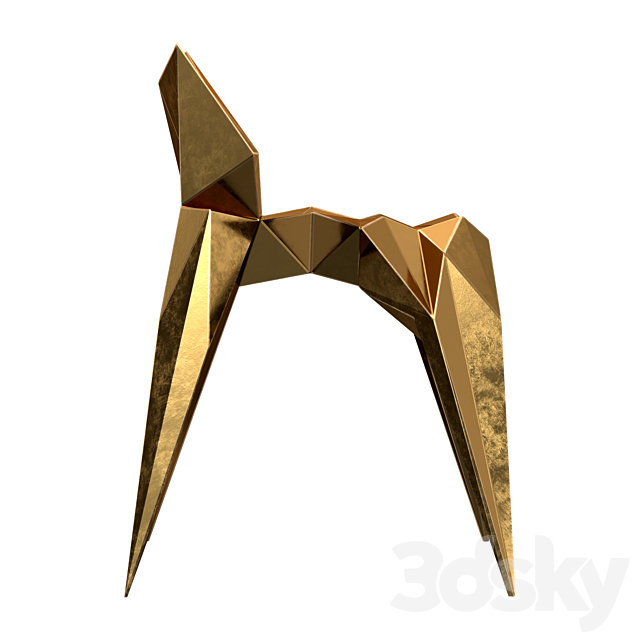 Brass bowtie chair 3DSMax File - thumbnail 2