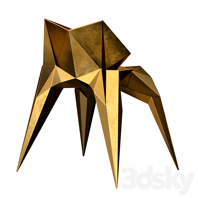 Brass bowtie chair 3DSMax File - thumbnail 3