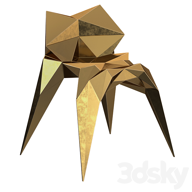 Brass bowtie chair 3DSMax File - thumbnail 4