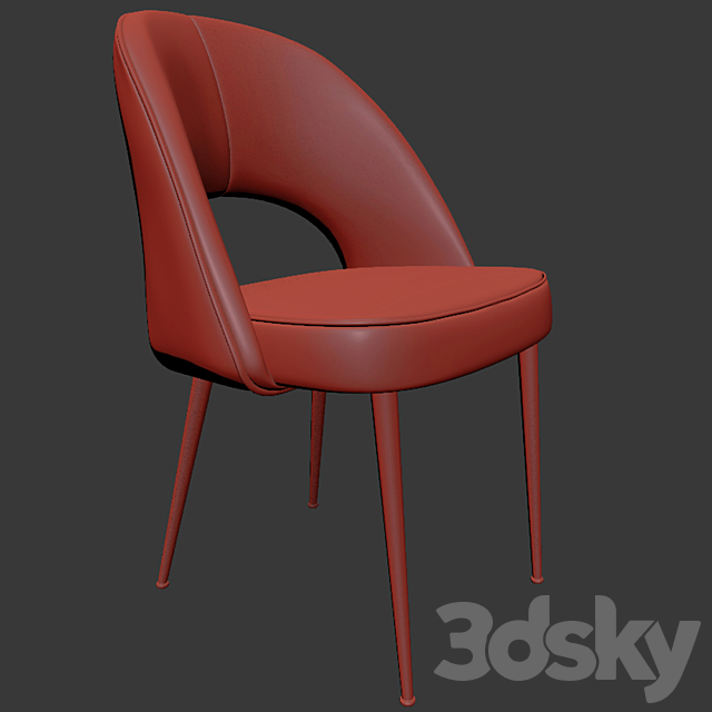 Brass Dining Chair Set 3ds Max - thumbnail 3