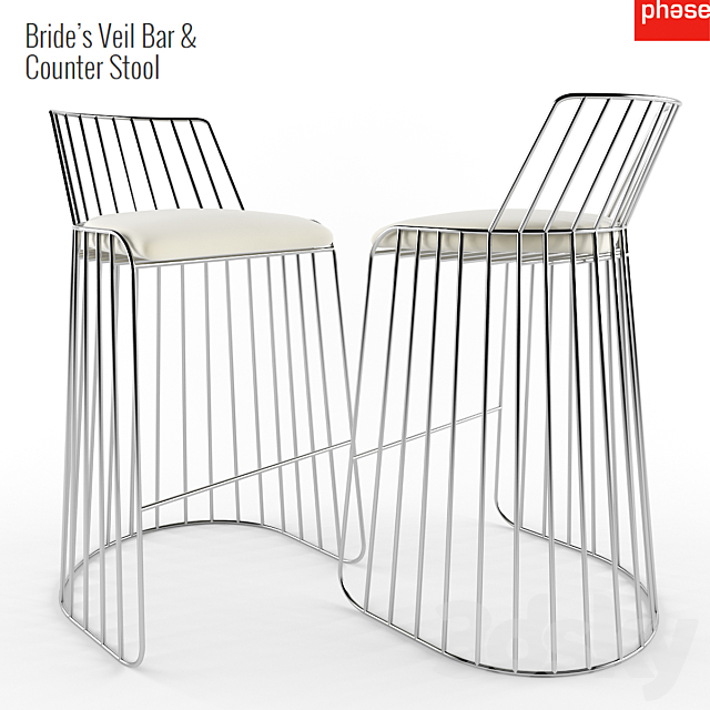 Bride’s Veil Bar & Counter Stool 3DSMax File - thumbnail 1