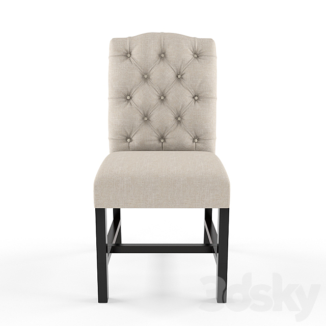 Bright Home Cesar Tufted Beige Linen Dining Chair 3DS Max Model - thumbnail 1