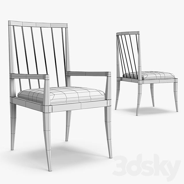 Brownstone – Madison dining armchair 3DSMax File - thumbnail 2