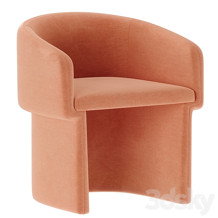 Burke decor Clementine Dining Chair 3DS Max Model - thumbnail 2